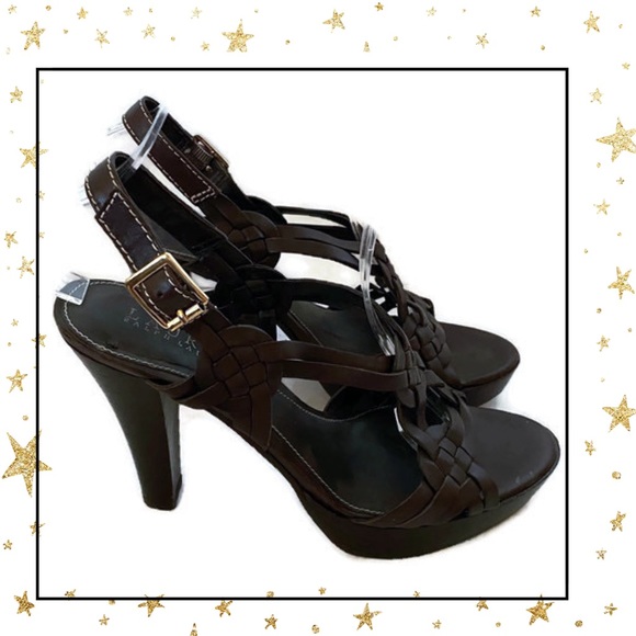 Lauren by Ralph Lauren Brown Leather Heels 7.5 - Picture 2 of 7